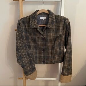 Cropped Plaid Jacket